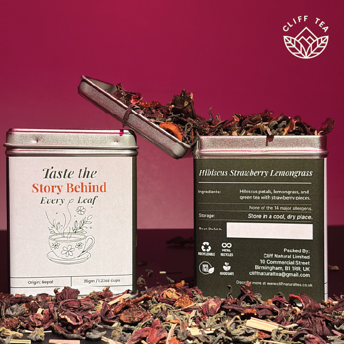 Colorful Floral tea blend with strawberry pieces